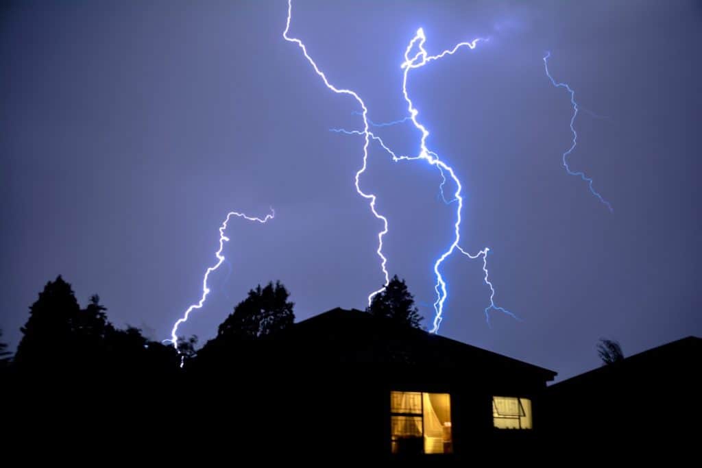 Lightning on sky