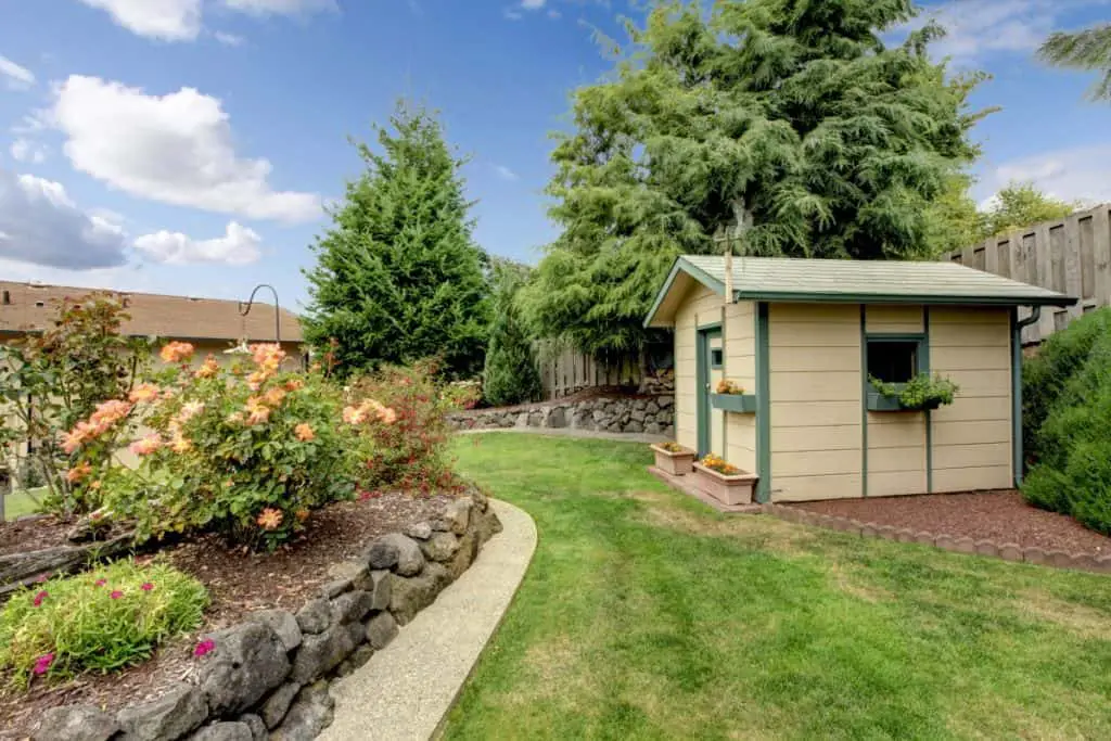 Garden Shed with a concrete shed foundation