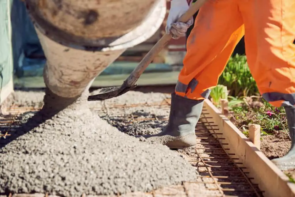 Man making concrete