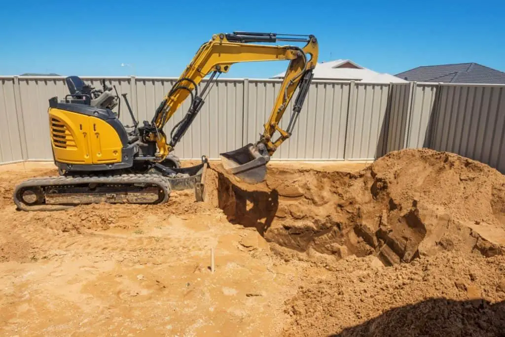 Preparing a site before building a concrete in-ground pool