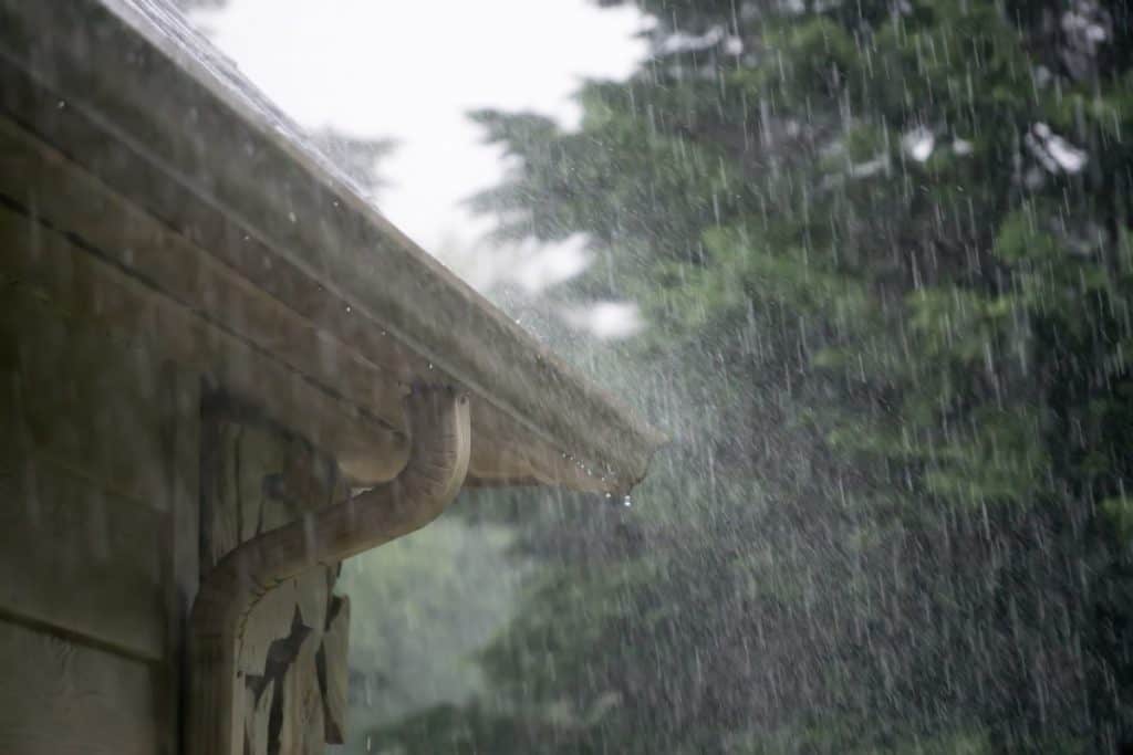 Raining on roof