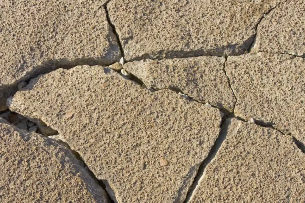 Cracks in concrete driveway