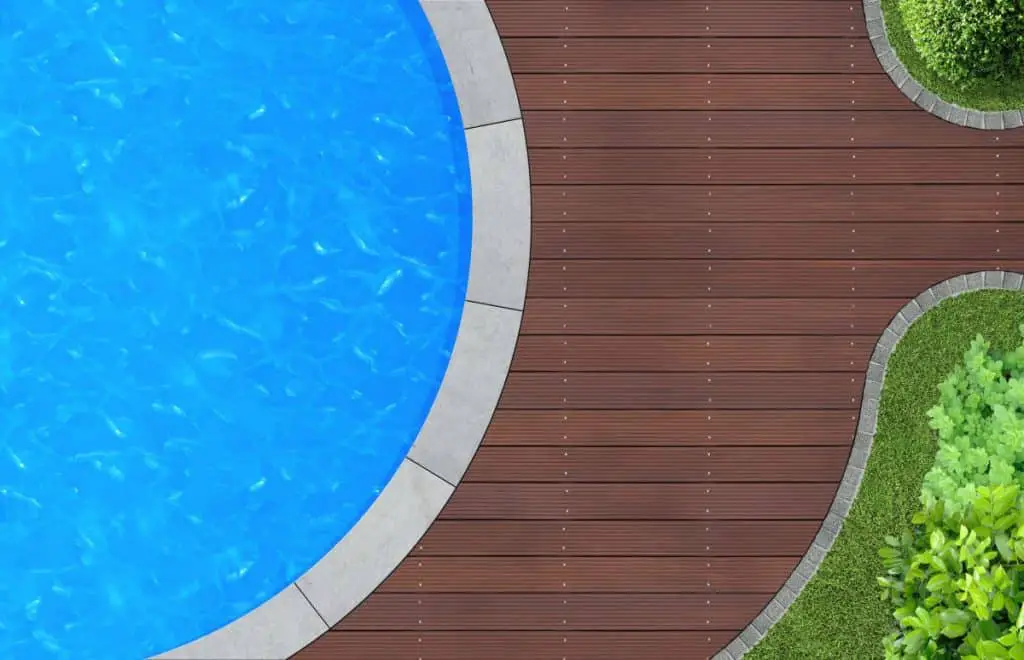 An in-ground concrete pool