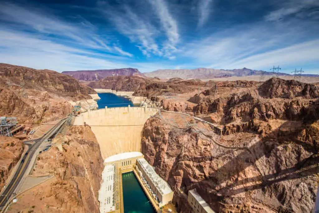 An huge dam built with concrete