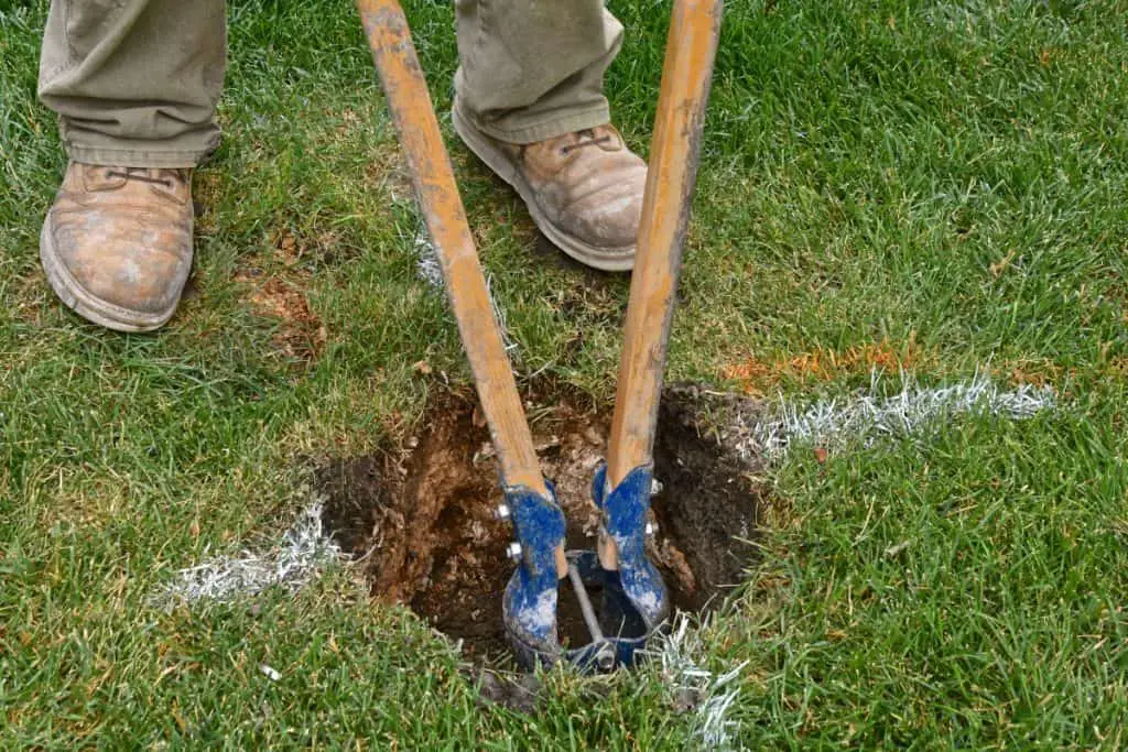Digging a hole for a fence post