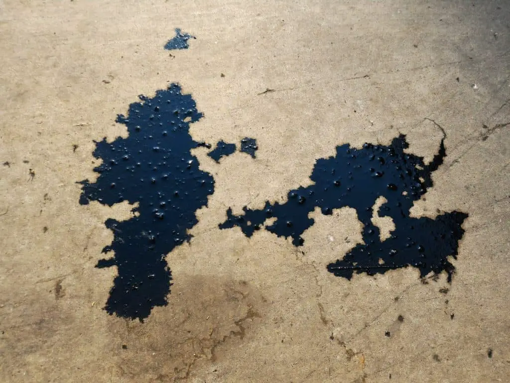 Oil stain on concrete floor