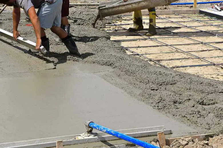 Pouring a concrete slab