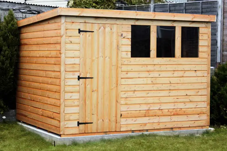 Shed on concrete foundation