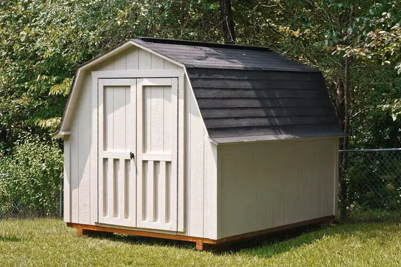 Shed on wood foundation