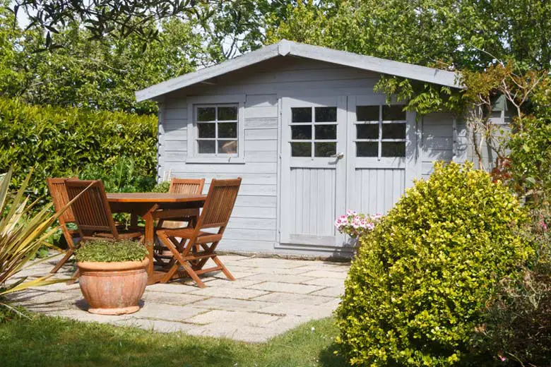 Shed with concrete foundation